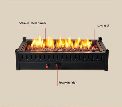 FireplaceGarden Square Portable Fire Pit Table Top Fireplace Outdoor Gas Fire Pit