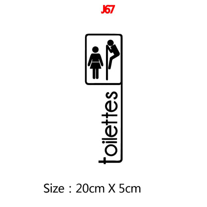 1 pc Cartoon Style Toilet and WC wallpaper Waterproof Wall Stickers Home Decor For washroom bathroom door Vinyl Art Decal
