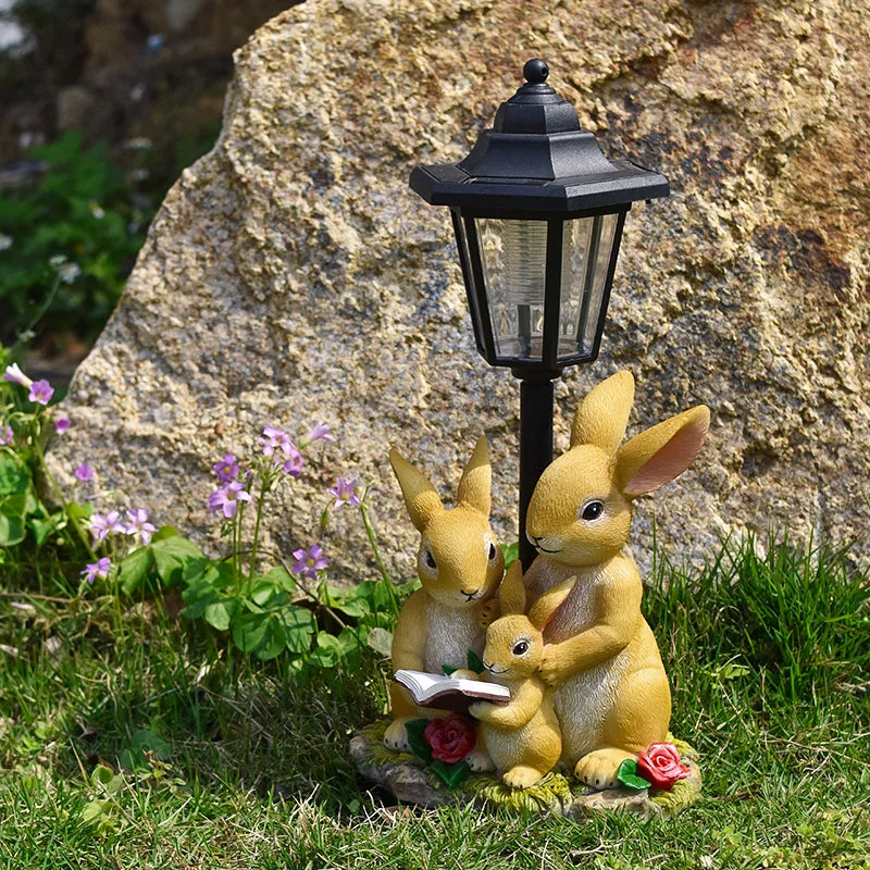 New Garden Solar Light Puppy Ornament Garden Ornament Sculpture Resin Craft Gift