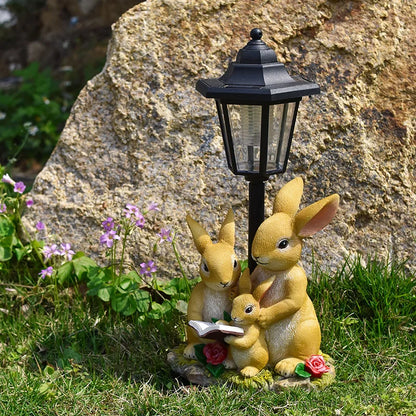 New Garden Solar Light Puppy Ornament Garden Ornament Sculpture Resin Craft Gift