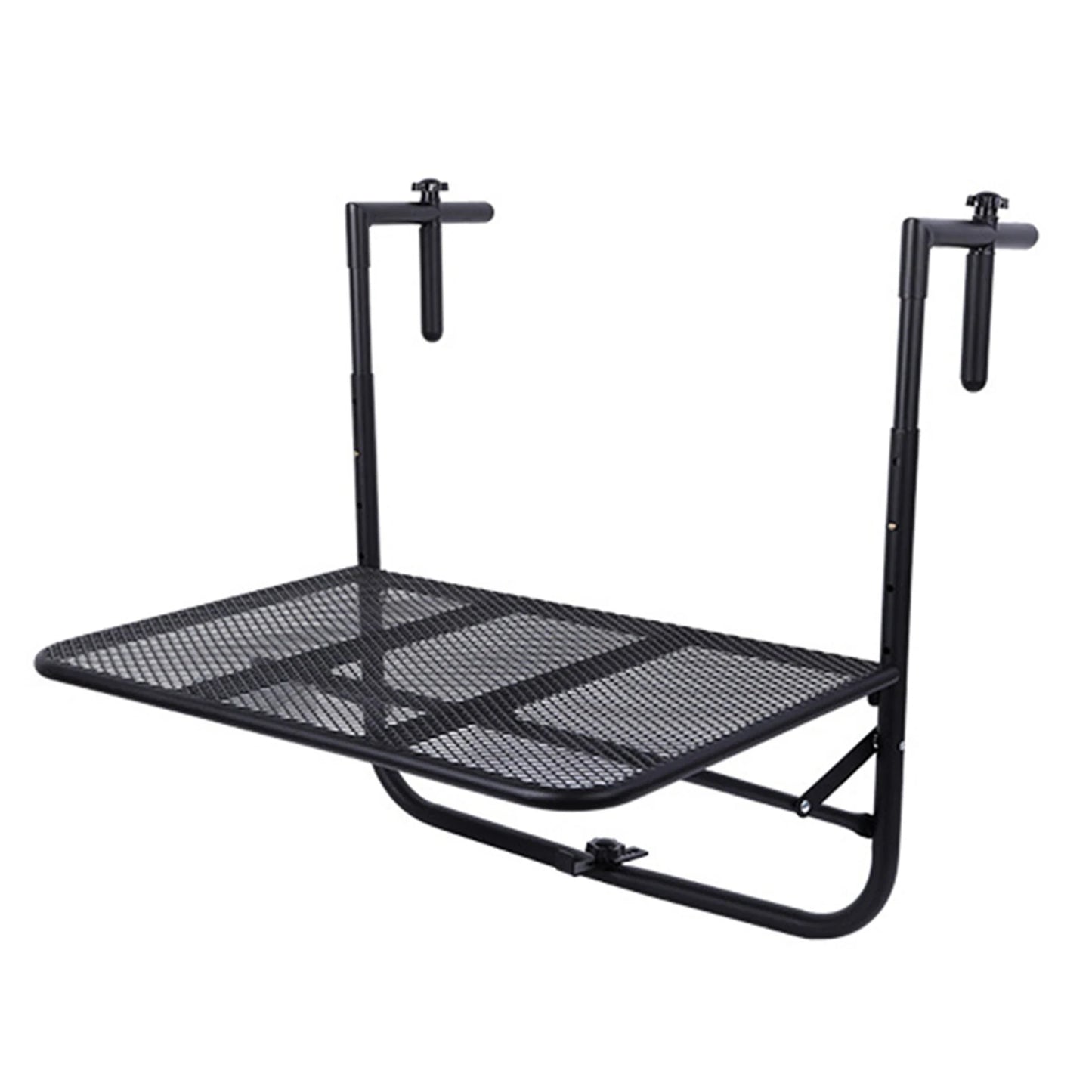 Balcony Railing Table Folding Outdoor Balcony Railing Desk Adjustable Height Patio Bar Table for Patio Space-Saving Furniture