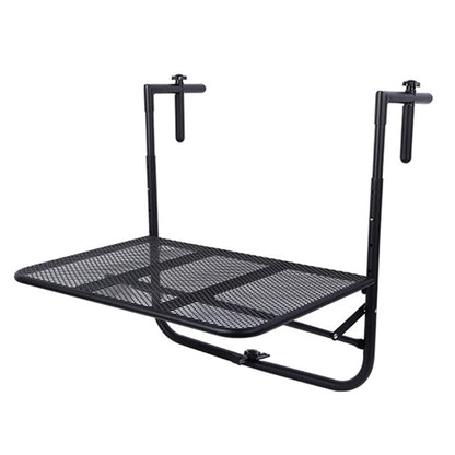 Balcony Railing Table Folding Outdoor Balcony Railing Desk Adjustable Height Patio Bar Table for Patio Space-Saving Furniture