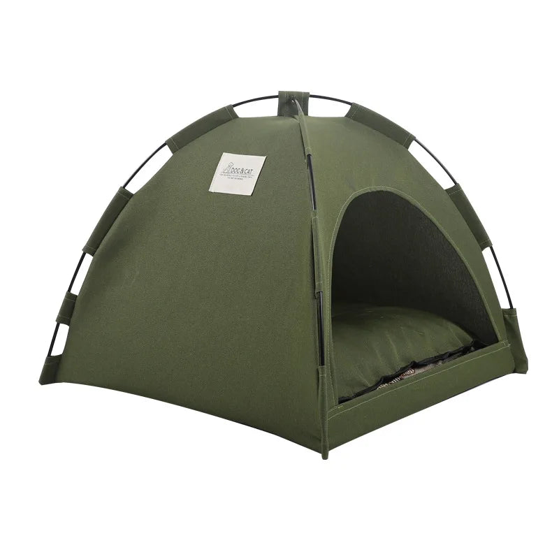Pet Tent Bed Removable Cat Sofa Basket Canvas Semi-enclosed Cat House Dog Cave Hut Cat Sleeping Bed for Room Decor Pet Supplies