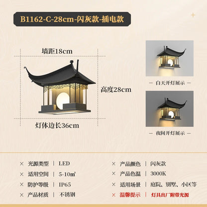 Chinese outdoor wall waterproof exterior courtyard classical courtyard wall decorative villa door
