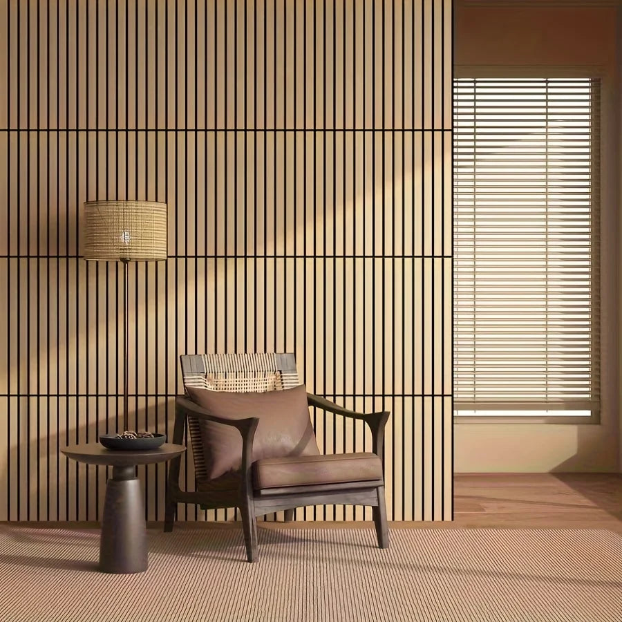 10pcs 40x40cm 3D Stripe Grid Panels，Removable Peel and Stick Wallpaper, Realistic Texture，for Furniture Makeover,Home & Office D