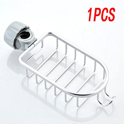 Bathroom Shelves Shower Rack Aluminum Basket For Shampoo Soap Bathroom Storage Adjustable Kitchen Faucet Sink Rag Holders