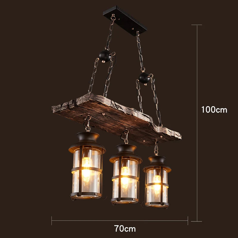 Rustic Lamp Coffee Bedroom Dining room Industrial Decor loft chandeliers Solid Retro Wood lamp suspension luminaire industrial