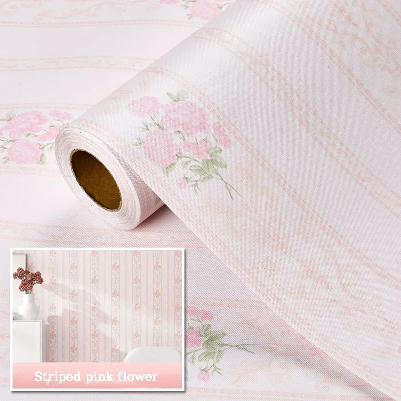 Self-adhesive Wallpaper Pastoral Flowers Waterproof and Moisture-proof Home Stickers for Living Room Bedroom Floral Decoration