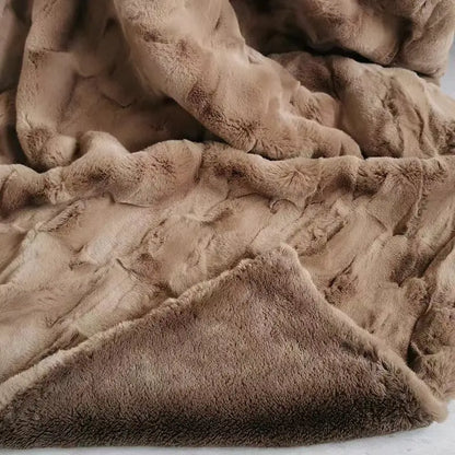 Faux Fur Mink Blankets Double Layers 100% Acrylic Soft Warm Thick Throw Sofa Bed Home Decoration Fleece Blankets