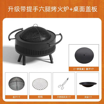Charcoal Fire Pit Stove Patio Indoor Heating Brazier Household Carbon Furnace Outdoor Barbecue Grill Smokeless Coal Burner Tea