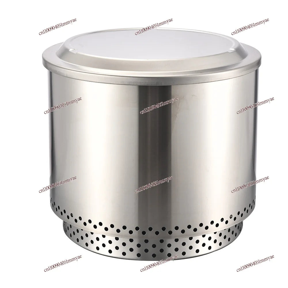 Upgraded Large Capacity Smokeless Fire Pit, Stainless Steel Outdoor Wood Stove with Spark Guard for Camping & Garden