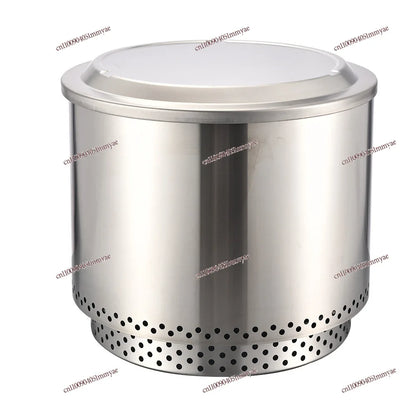 Upgraded Large Capacity Smokeless Fire Pit, Stainless Steel Outdoor Wood Stove with Spark Guard for Camping & Garden