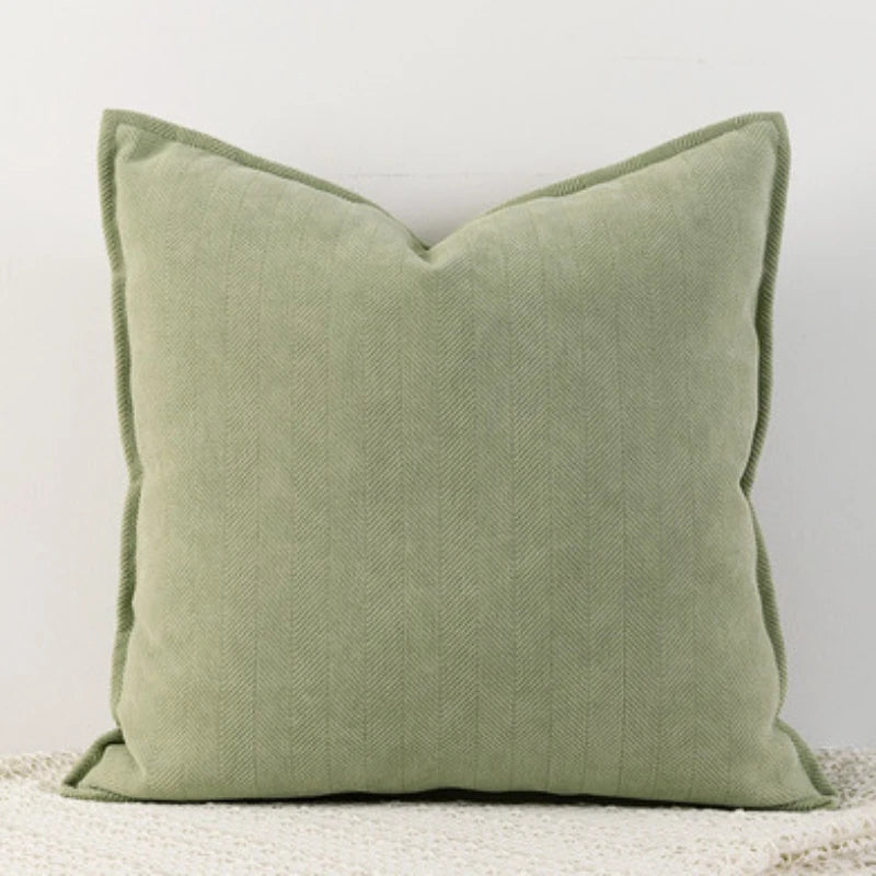 Cozy Solid Chenille Throw Pillow Covers - Nordic Design, 45x45/50x50/60x60/65x65cm, Ideal for Living Room & Bedroom Decor