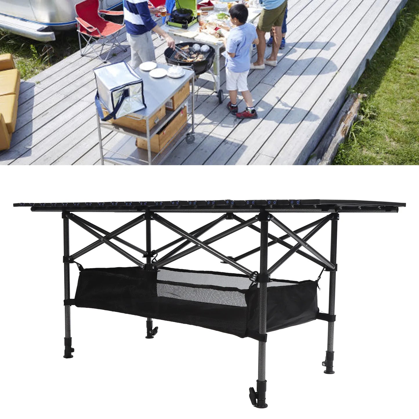 Outdoor Folding Table Compact Folding Table Carbon Steel Portable Camping Table Multifunctional Table Picnic Camping Table