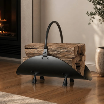 Firewood Rack with Handle Portable Log Cradle with Handle Fireplace Log Holder Metal Firewood Rack with Handles Heavy Duty