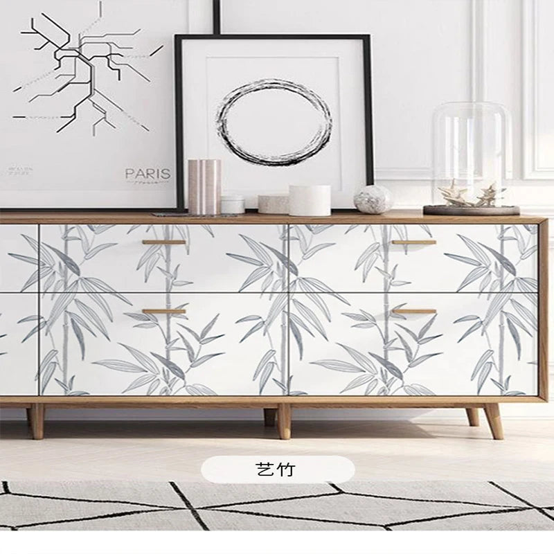 Bamboo wallpaper modern geometric contact paper black stripes detachable self-adhesive wallpaper wall covering home decoration