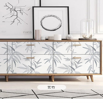 Bamboo wallpaper modern geometric contact paper black stripes detachable self-adhesive wallpaper wall covering home decoration