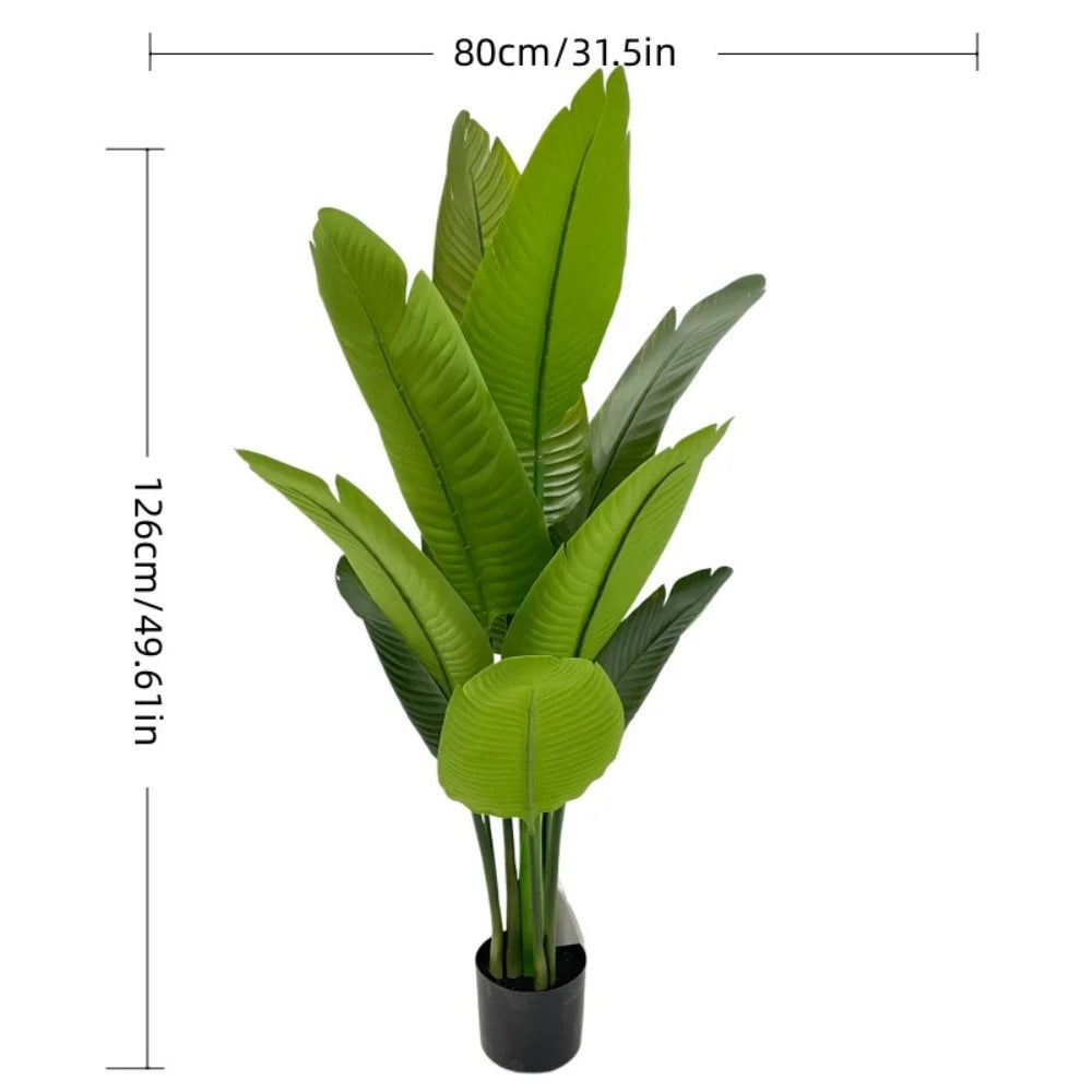 Live Natural Artificial Bird of Paradise Plant Bonsai Banana Tree Fake Leaf Trunk Indoor Outdoor Hotels Decor Greenery