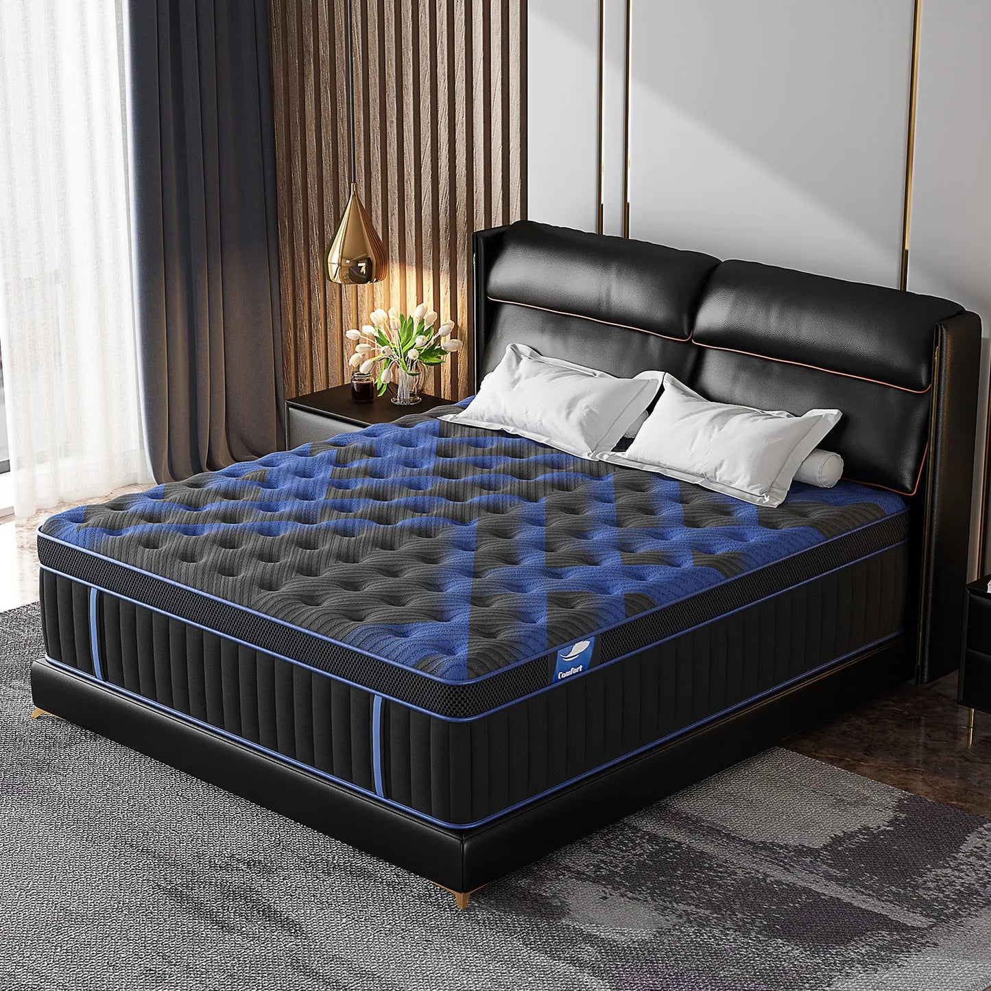 Hybrid Memory Foam Mattress 12/14 Inch Twin Full Queen King Euro Top Medium Firm Bed Mattress in a Box