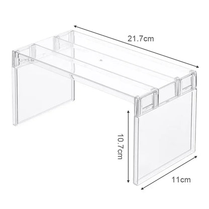 [Kitchen Storage] Clear Expandable Cabinet Organizer, Spice & Dish Divider, Multi-Scene Use For Kitchen & Bathroom