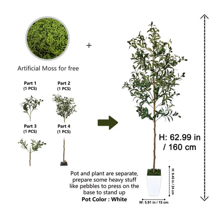 120-180cm Artificial Olive Tree Plant Indoor Outdoor Ornament Fake Plant for Home Garden Balcony Living Room Decoration