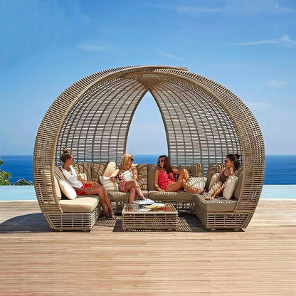 Hot Outdoor Custom Luxury Leisure Rattan Recliner Villa Garden Design Waterproof Outdoor Bird Nest Recliner