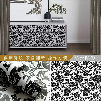 45CM self-adhesive wallpaper DIY grid background wall self-adhesive retro style home decor bedroom living room background wall