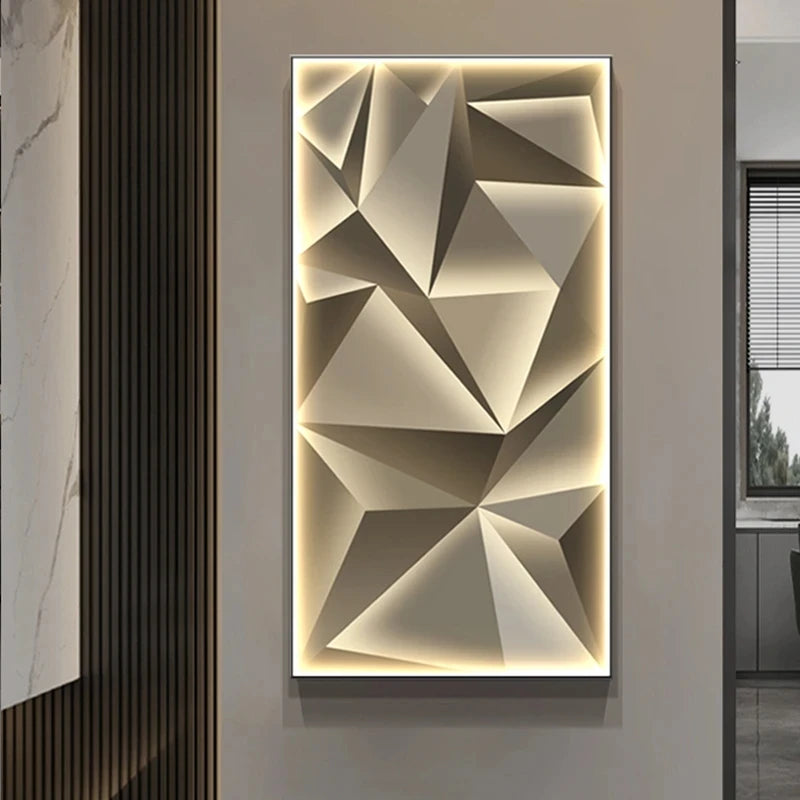 Entrance Decorative Wall Painting Lamp Living Room Background Wall Light Luxury Mural Light Corridor Hanging Abstract Painting