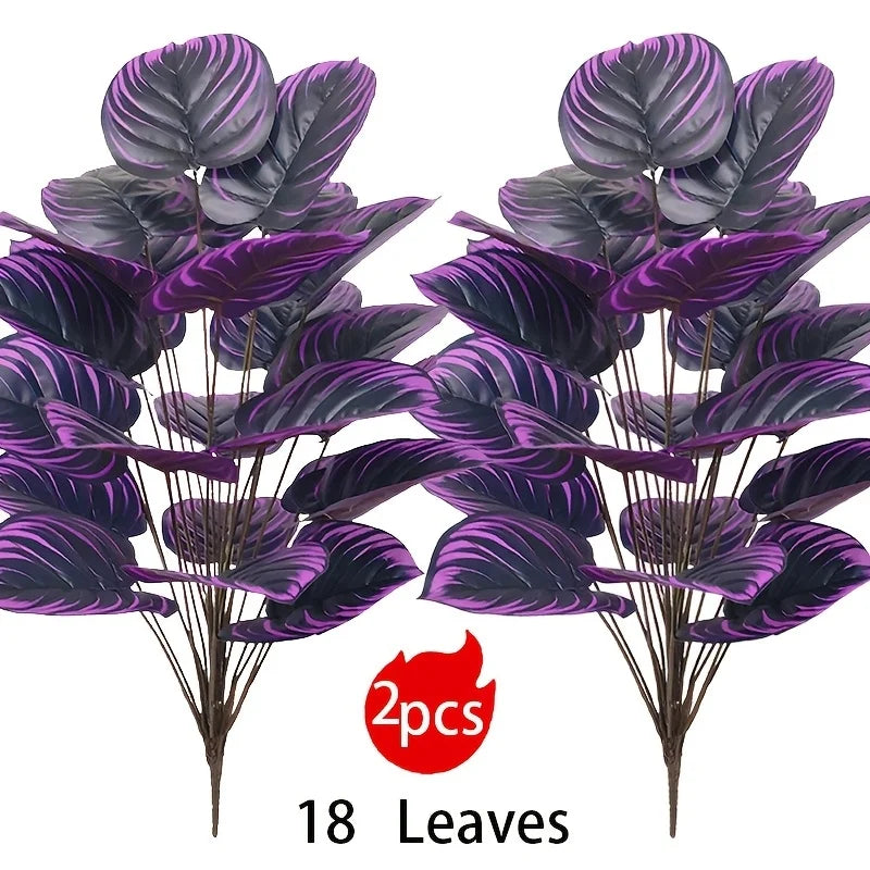 2-Piece Set Of Artificial Violet Plants, 29.52 Inches Tall, 18 Leaves, High-Quality Indoor/Outdoor Decoration, Perfect For