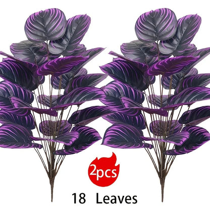 2-Piece Set Of Artificial Violet Plants, 29.52 Inches Tall, 18 Leaves, High-Quality Indoor/Outdoor Decoration, Perfect For