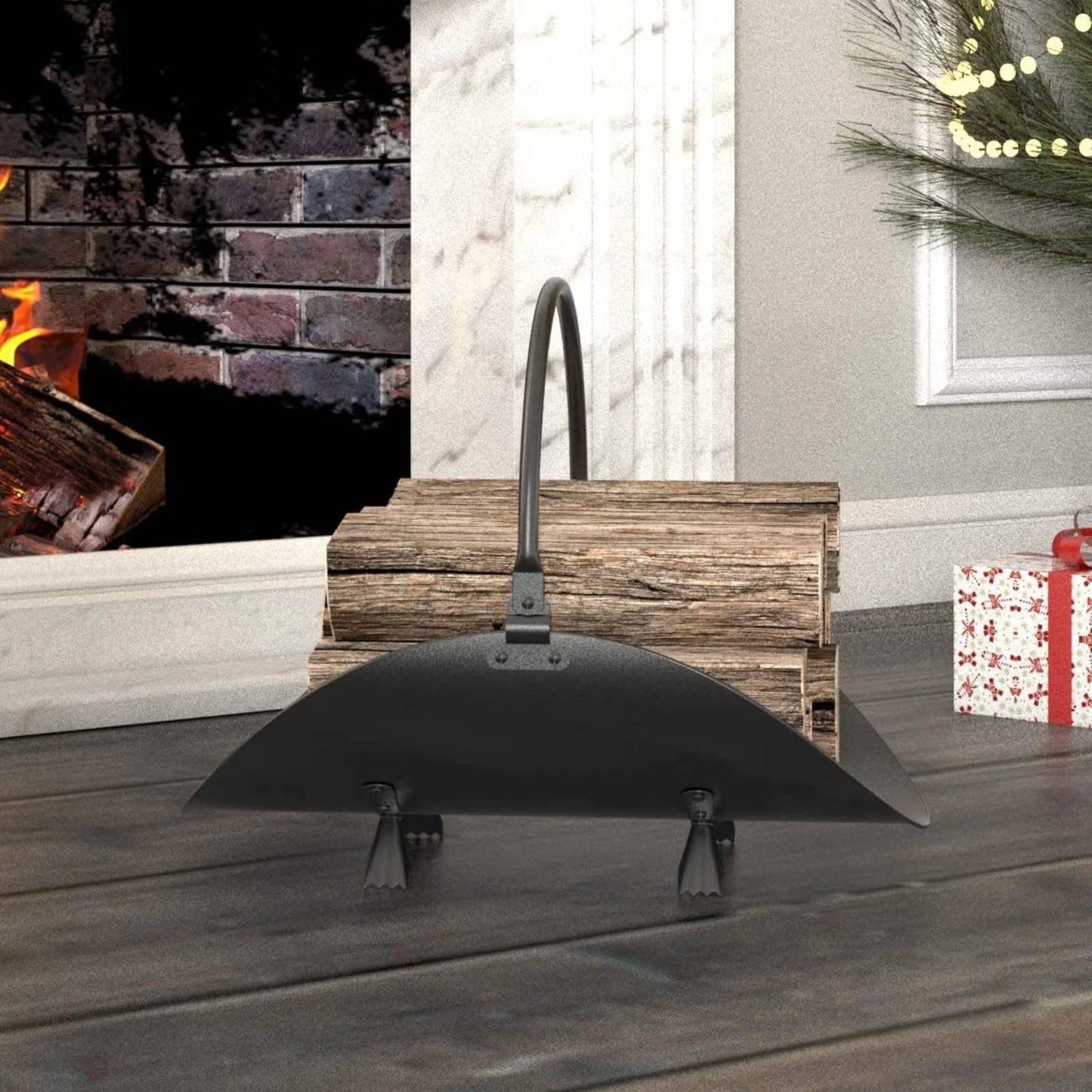 Firewood Rack with Handle Portable Log Cradle with Handle Fireplace Log Holder Metal Firewood Rack with Handles Heavy Duty