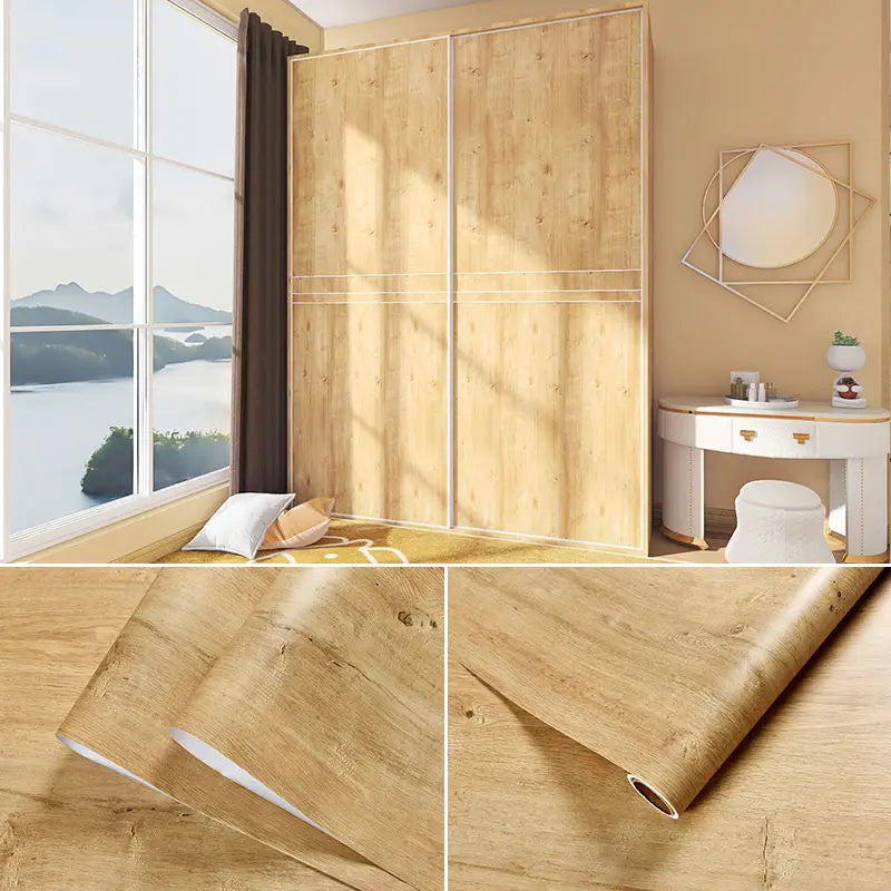Wood Pattern DIY Self Adhesvie Waterproof Wallpaper Vinyl Wall Stickers Film for Furniture Renovation Stickers Home Stick Decors