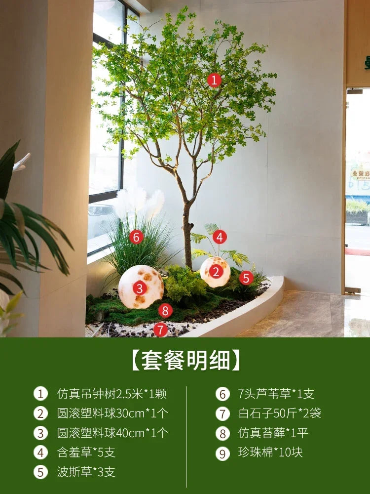 Artificial Bell Tree Show Window Decoration Drunk Wood Green Plant Landscape Indoor and Outdoor Ornaments