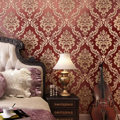 European Style Non-woven Wallpaper Bedroom Living Room Sofa TV Background Wall 3D Embossed Wallpaper