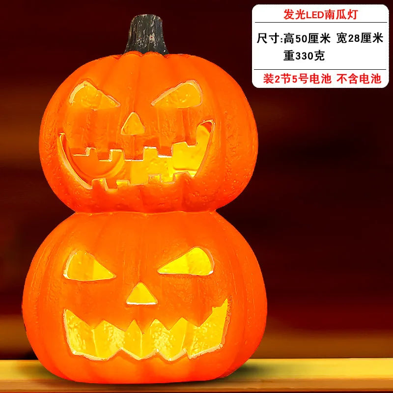 Halloween Glowing Pumpkin Decor LED Triple Layer Light Up Pumpkin Decor Battery Powered Festival Theme Home Party Decorations