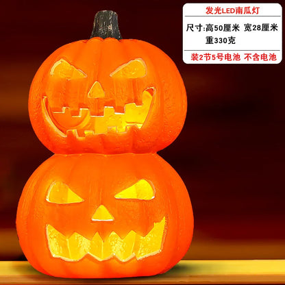 Halloween Glowing Pumpkin Decor LED Triple Layer Light Up Pumpkin Decor Battery Powered Festival Theme Home Party Decorations