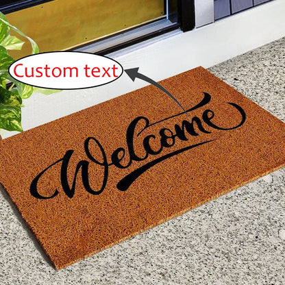 Personalized Quote Coconut Fiber Doormat Custom Outdoor Indoor Door Rug for Patio Entry Dust Removal Durable Easy Maintain