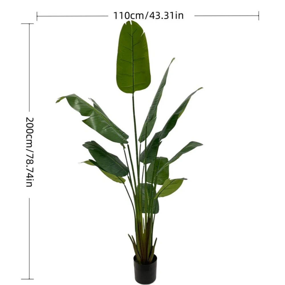 Live Natural Artificial Bird of Paradise Plant Bonsai Banana Tree Fake Leaf Trunk Indoor Outdoor Hotels Decor Greenery