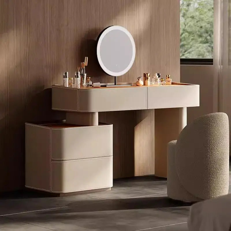 Cream Style Italian Dressers Space Saving Vintage Premium Aesthetic Dressing Tables Unique Design Vaniti Bedroom Furniture
