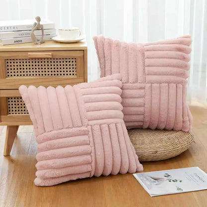 2pcs Artificial Plush Throw Pillow Covers, Suitable for Various Occasions Such as Bedding, Home Decoration, Etc