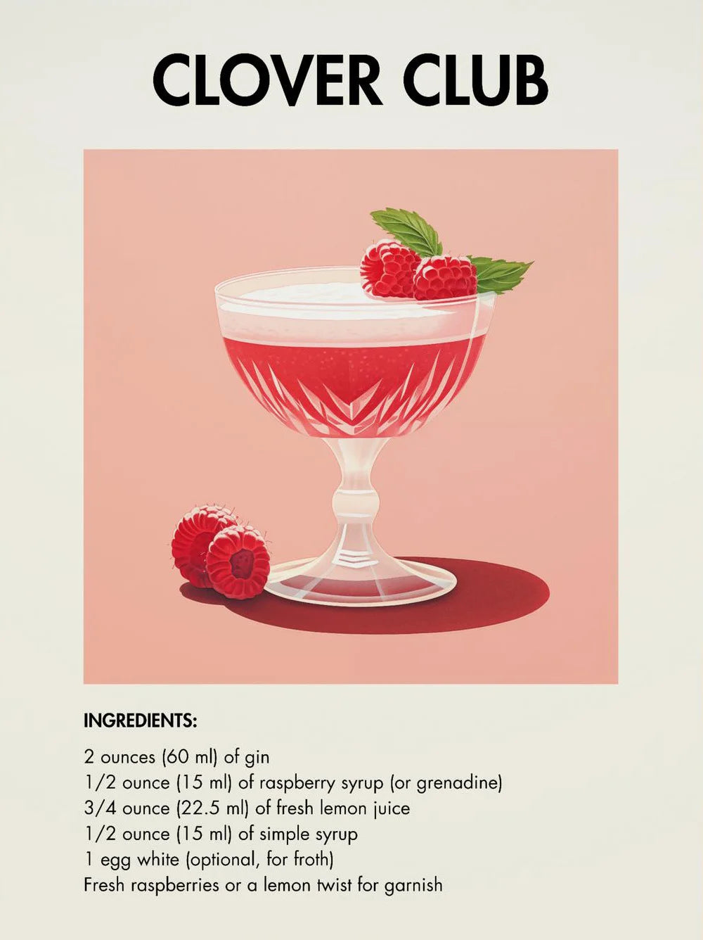Classic Simple Bar Drinks Liquor Cocktail Bartending Recipe Poster Canvas Art Painting Prints Home Room Bar Wall Decoration