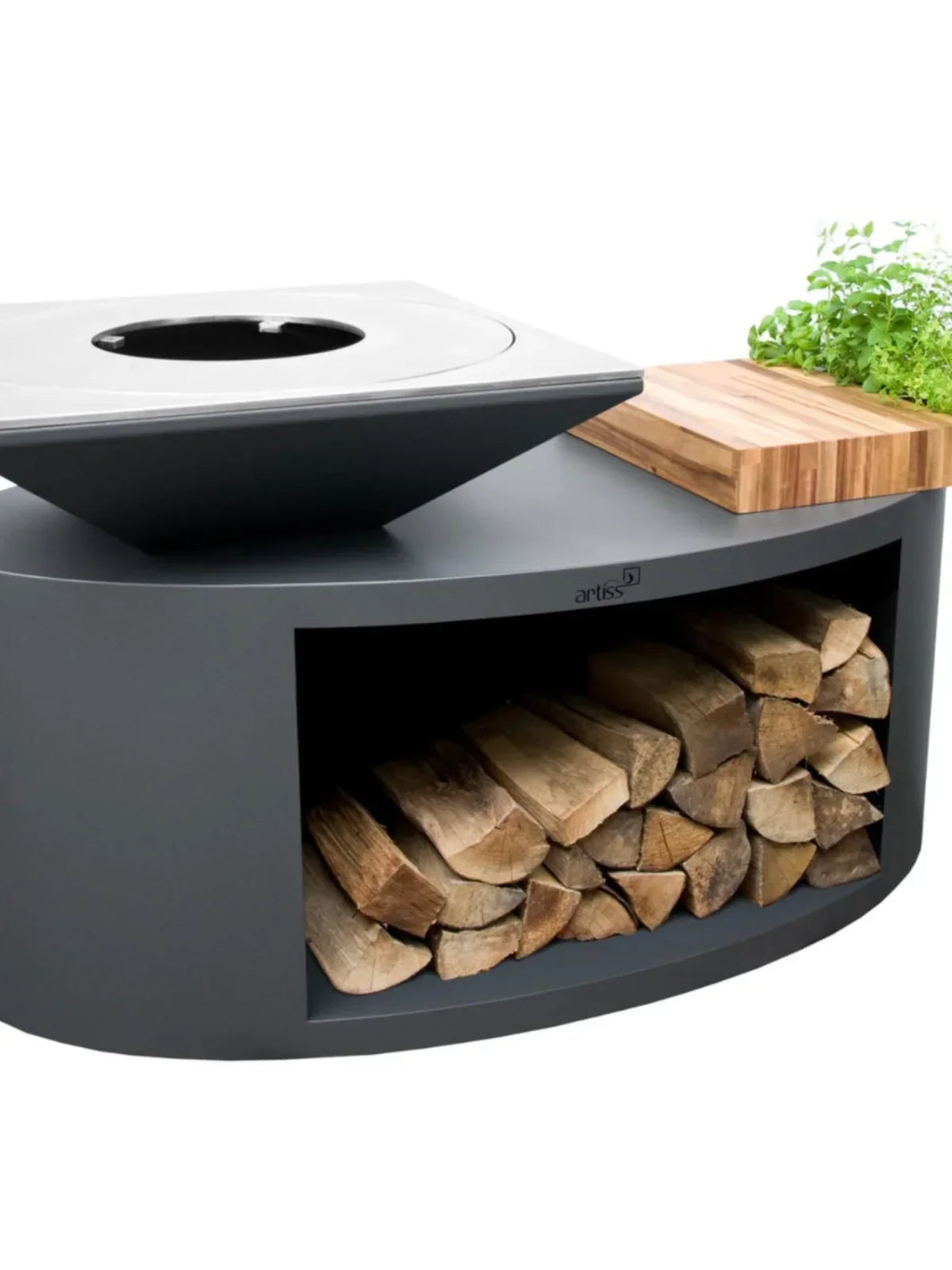 Wood fuel metal fire pit barbecue table outdoor barbecue table modeling charcoal