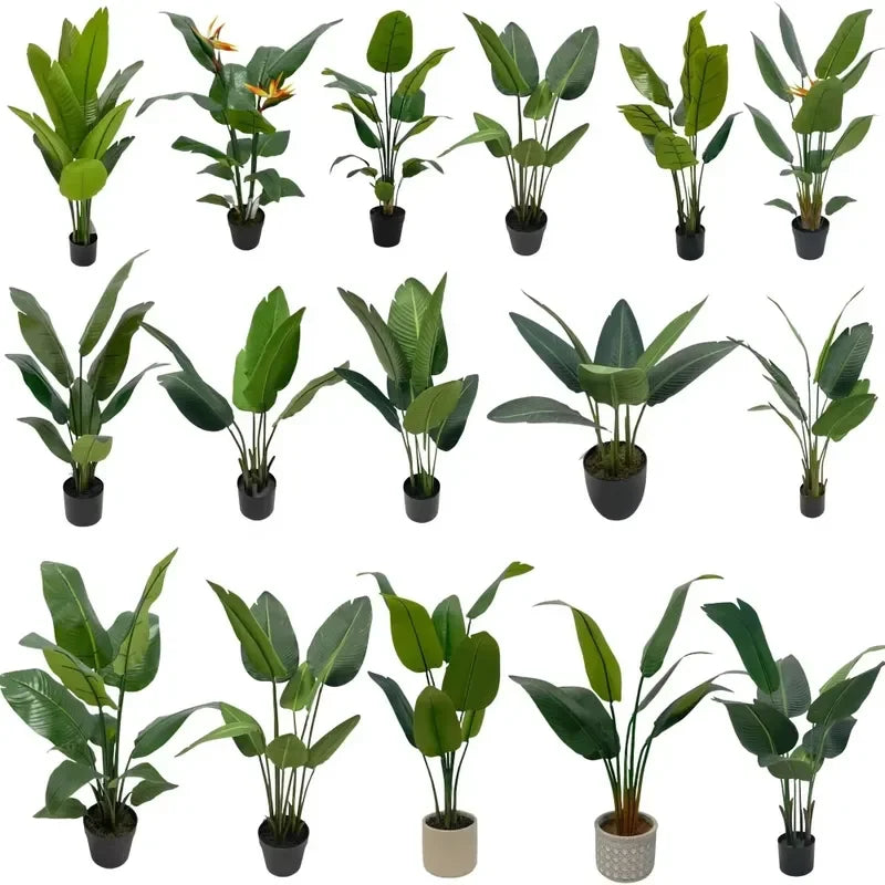 Live Natural Artificial Bird of Paradise Plant Bonsai Banana Tree Fake Leaf Trunk Indoor Outdoor Hotels Decor Greenery