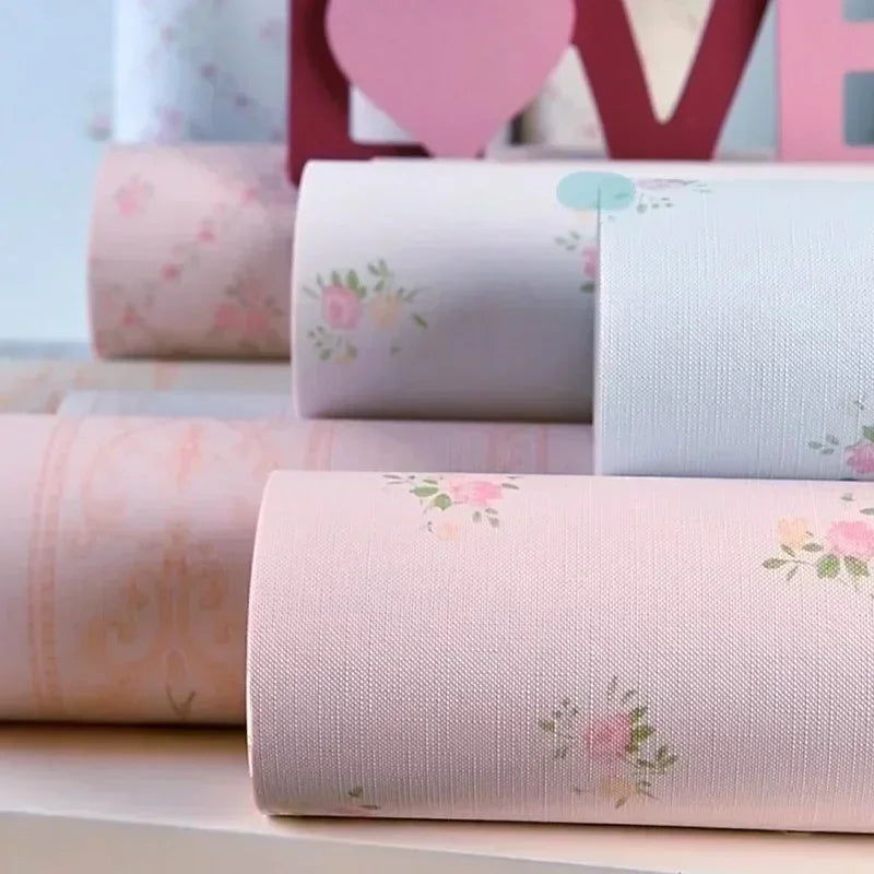 Self-adhesive Wallpaper Pastoral Flowers Waterproof and Moisture-proof Home Stickers for Living Room Bedroom Floral Decoration