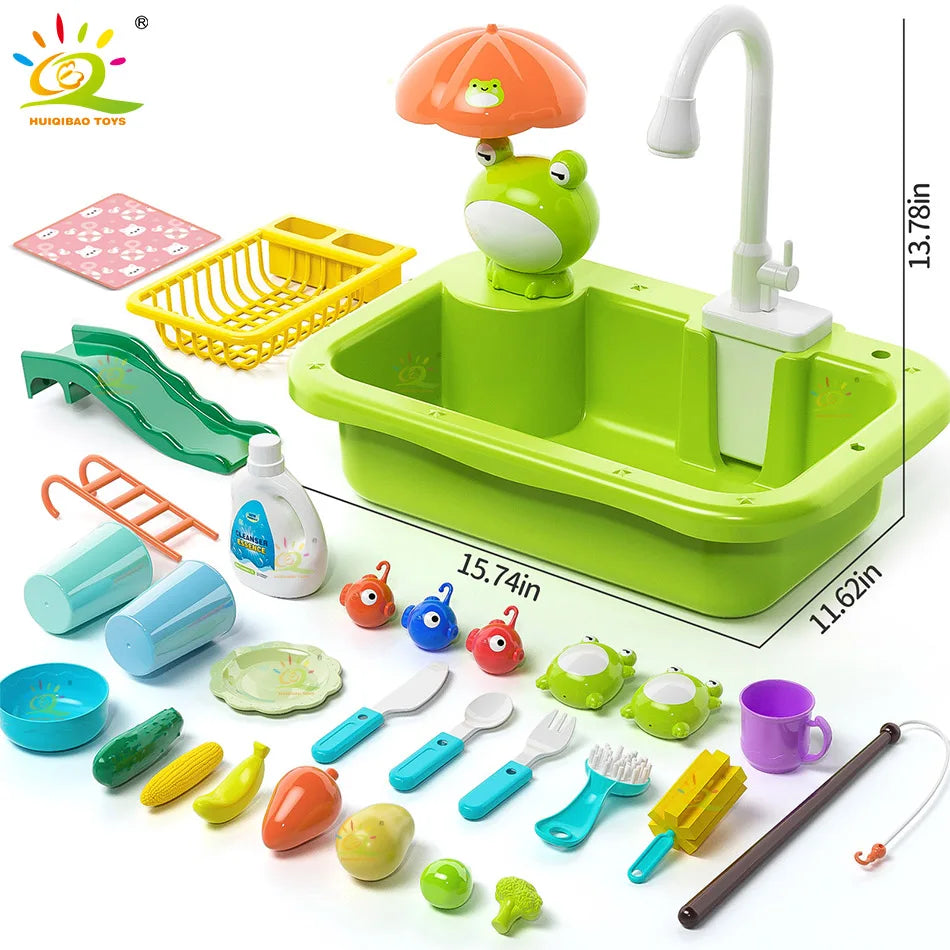 Baby Kitchen Toy Plastic Dish Wash Sink Electric Dishwasher Playing Pretend Role Play Housework Early Educational Toys For Child