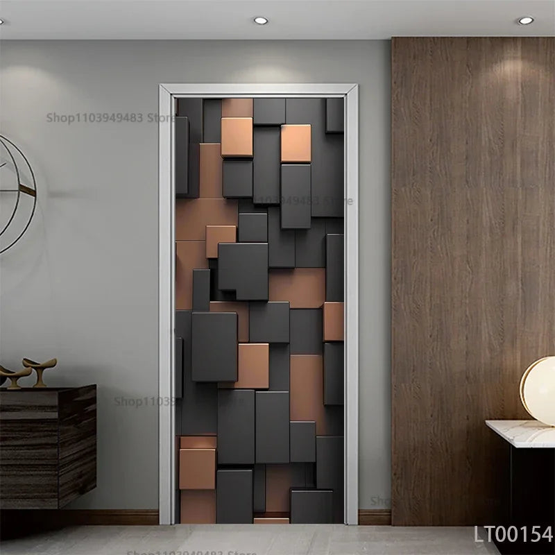 Wood Texture Series Waterproof Self-Adhesive Wallpaper Art Mural Stickers for Decor Door Cabinet Closet Ornamental Stickers