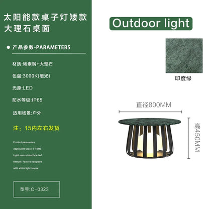 Solar waterproof courtyard outdoor table terrace floor-to-ceiling coffee table