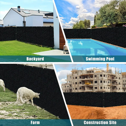 Fence Privacy Screen, Heavy Duty Privacy Fence Screen, Outdoor Shade Cloth Mesh Barrier, Cable Zip Ties Included