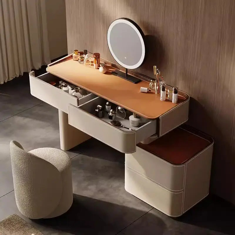 Cream Style Italian Dressers Space Saving Vintage Premium Aesthetic Dressing Tables Unique Design Vaniti Bedroom Furniture