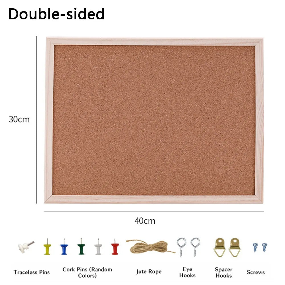 Pictures Wall Plate DIY Cork Display Panel Soft Decorative Cork Board Hanging Wood Memo Bulletin Board Cork Board